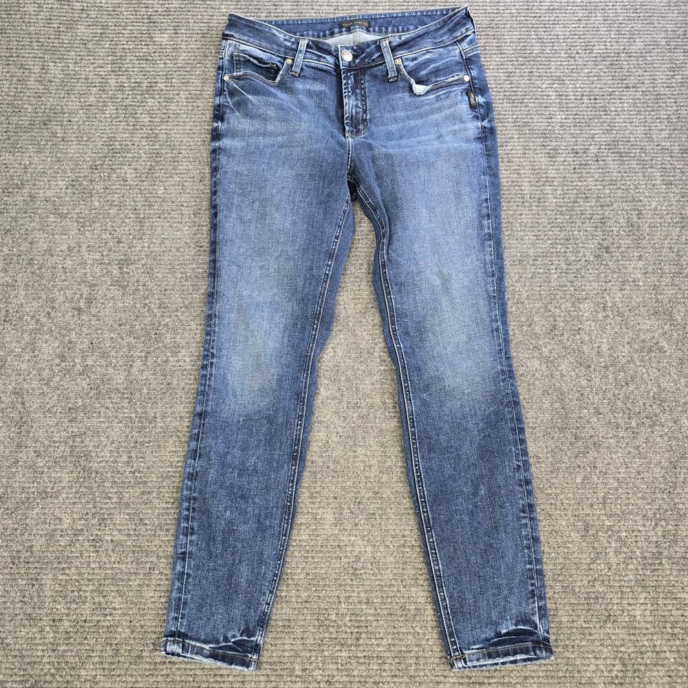 Silver Jeans Elyse Skinny Womens 30x29 Dark Indigo Curvy Mid Rise Stretch
